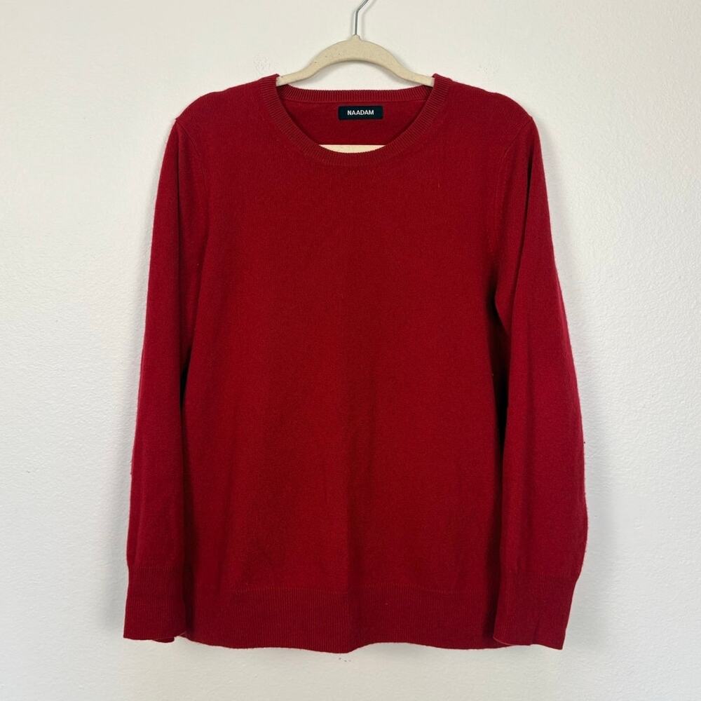 Naadam Red Cashmere Knit Long Sleeve Crewneck Sweater XL